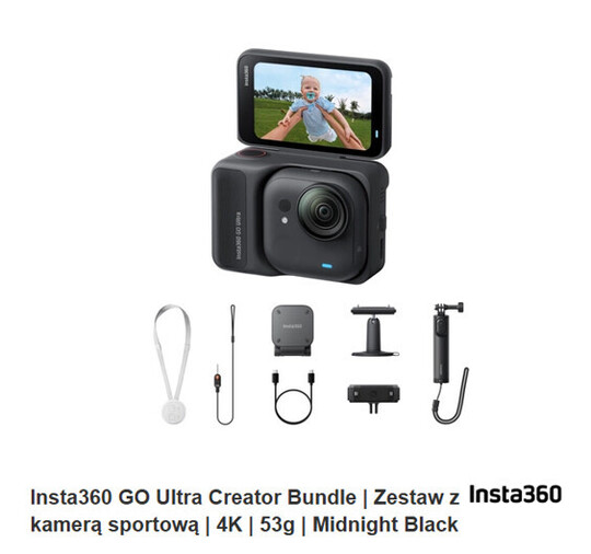Sprzedam Insta360 GO Ultra Creator Bundle + Insta360 Mic 