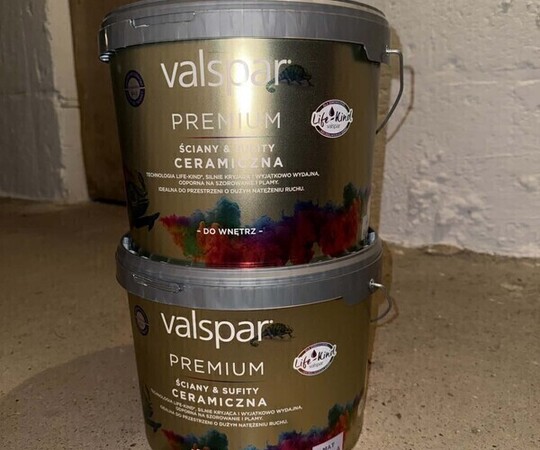 Sprzedam farbę ceramiczną Valspar 2x10L Kolor: 