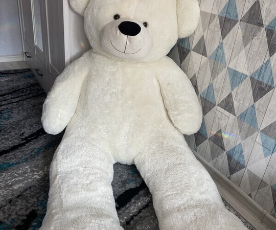 Mis pluszowy biały jak nowy Około 180 cm 