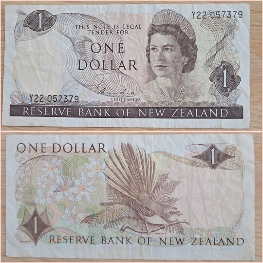Banknot 1 Dolar Nowa Zelandia (One Dollar) &ndash; Królowa 