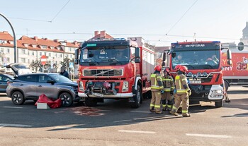 >Zderzyli się z wozem strażackim