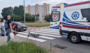 >Potrącenie rowerzystki