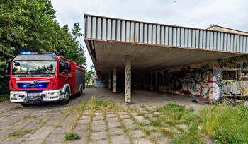 >Pożar w budynku byłego dworca