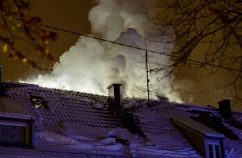 >Pożar budynku przy parku Kajki