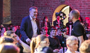 >Adrian Zandberg w Elblągu. 