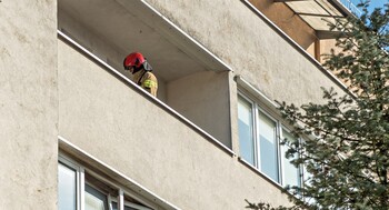>Pożar przy 12 Lutego