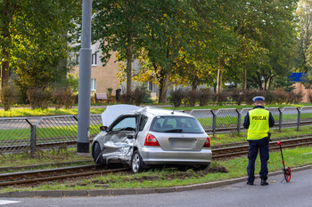 >Wypadek z udziałem tramwaju